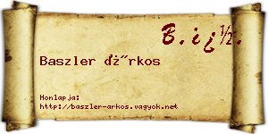 Baszler Árkos névjegykártya
